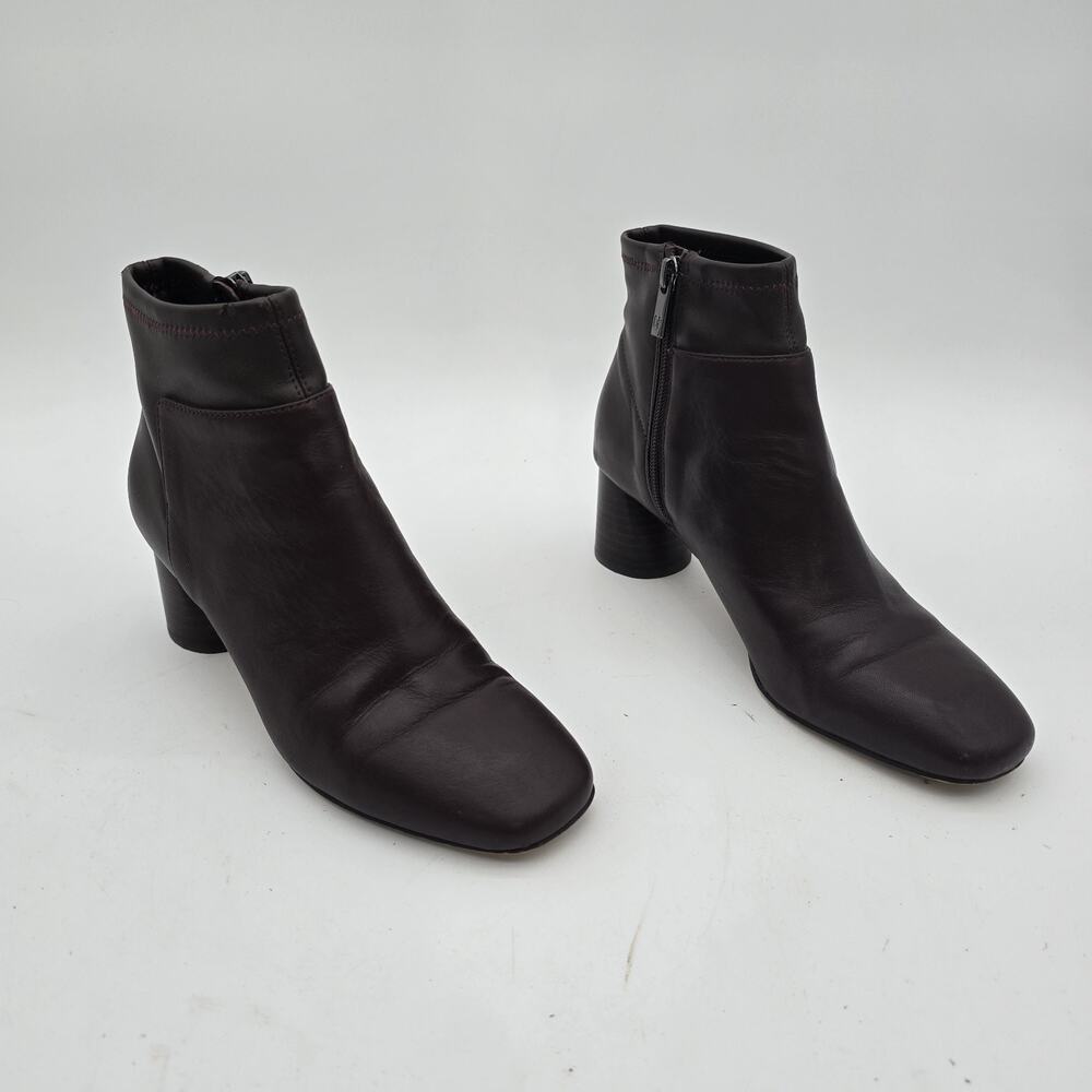 Donald Pliner Boots Womens 8 Brown Ankle Booties Square Block Cuban Cazzie